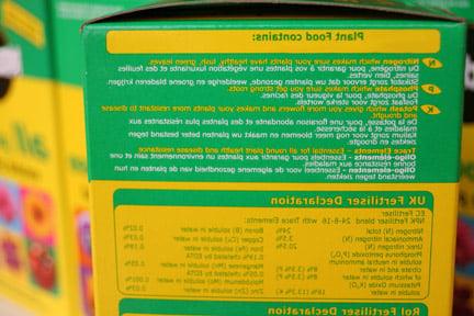 Fertiliser labels contain a wealth of information. Image: RHS