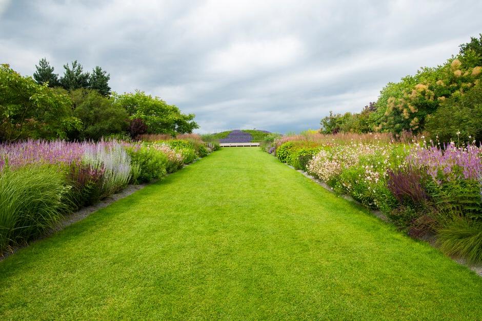 These lawn edges at RHS Garden Wisley help keep gravel mulch in the borders