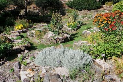 The rock garden at the Giardino Botanico Alpinia, Stresa, Italy