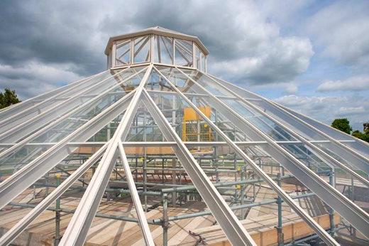 Panes of glass added to the roof