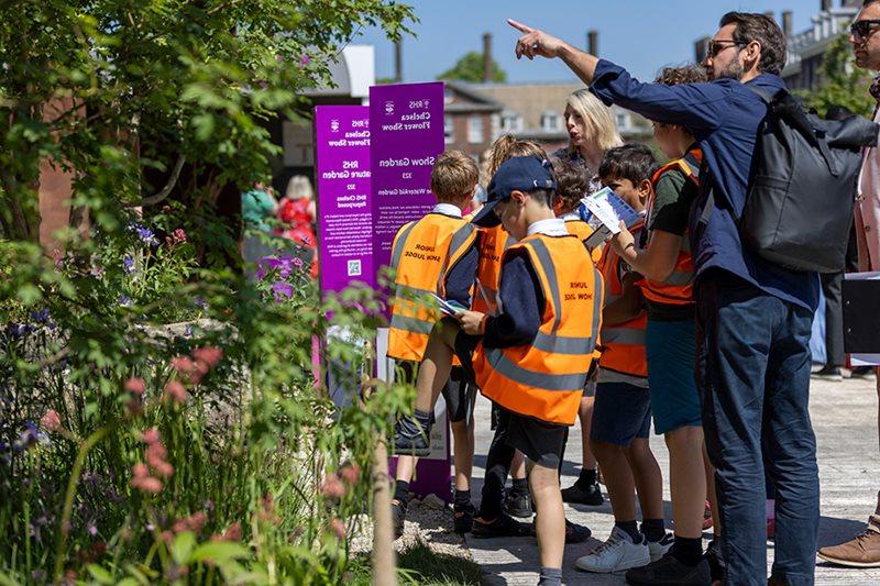 Junior judges assessing gardens