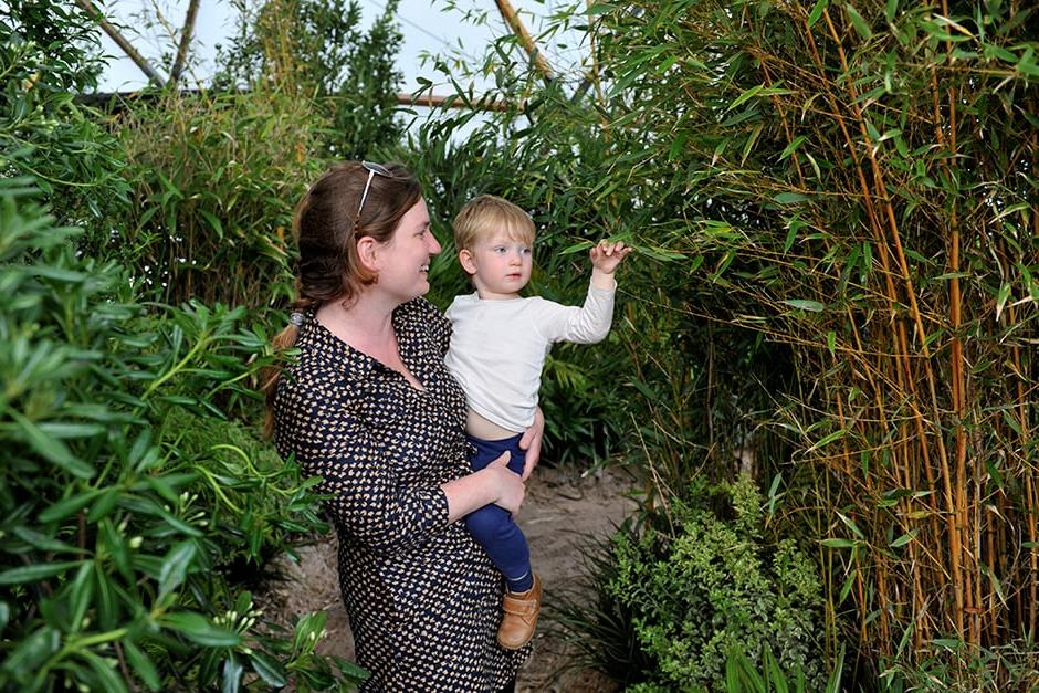 Mother and child enjoy the gardens at RHS Malvern Spring