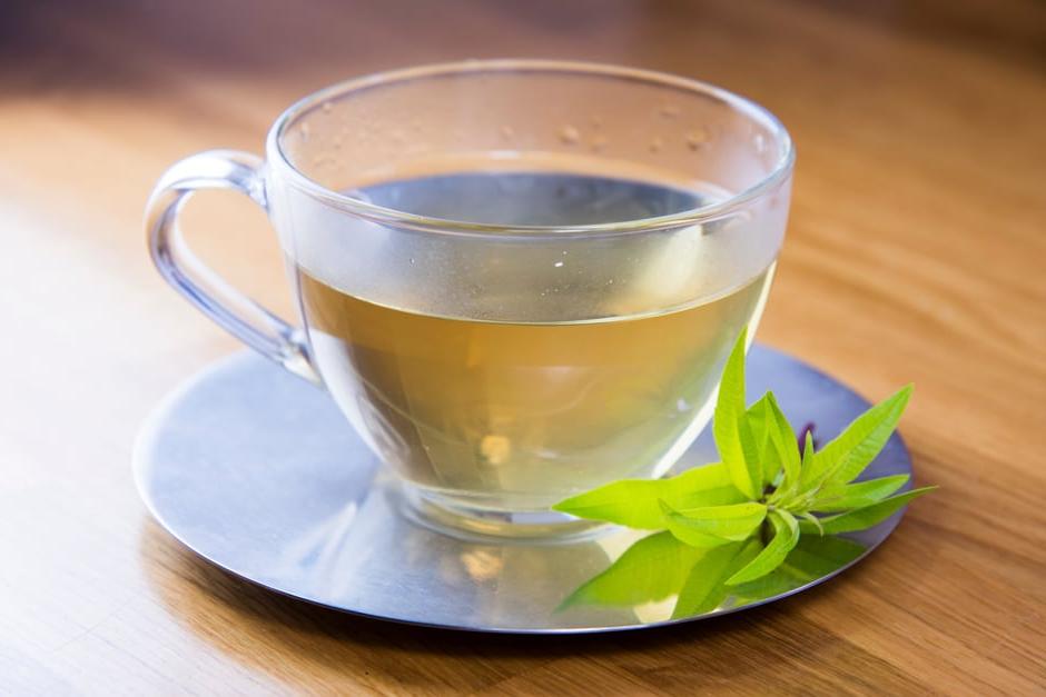 A cup of lemon verbena infusion